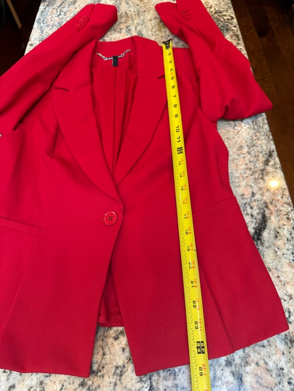 White House Black Market Red Peplum Blazer Size 8 Tailored Stretch Jacket - Picture 8 of 12